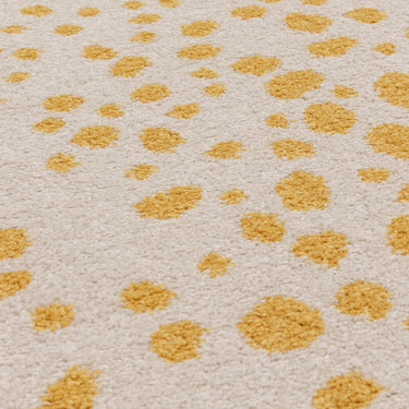 Asiatic London Muse MU12 Yellow Gold Spotty Short Pile Polypropylene Abstract Flatweave Rug