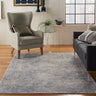 Nourison Rustic Textures RUS09 Ivory Blue Jute Polypropylene Abstract Textured Rug - Medium 120x180 cm (4'x5'11'')