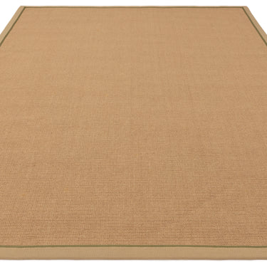 Asiatic London Bordo Boucle Sisal Linen Sage Green Border Natural Beige Jute Cotton Textured Flatweave Rug