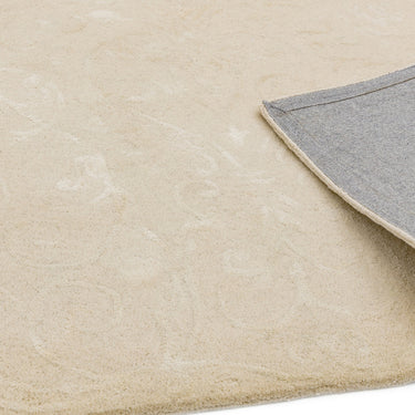 Victoria Hand Made New Zealand Wool Classic Design Rug in Cream, Midnight Blue, Silver and Stone