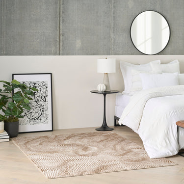DKNY Central Park West DK001 Beige Brown Jute Abstract Textured Rug