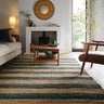 Bondi Natural and Bottle Green Jute Stripe Braided Boucle Rug - Large 160 x 230 cm (5'3"x7'7")