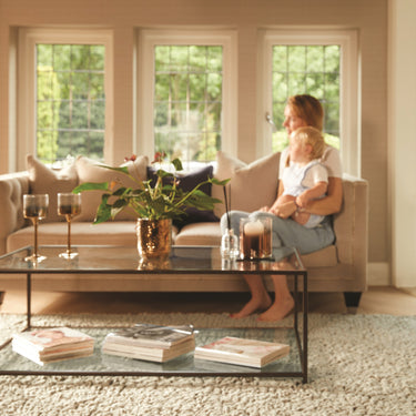 Union Wool Hand Woven Texture Rug in Oyster - Small 80x150 cm (2'6"x5')