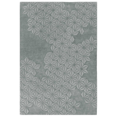 Starburst Hand Made Wool Silver Rug