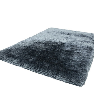 Plush Plain Shaggy High Pile Thick Silky Fluffy Soft Hand Woven Airforce Blue Rug