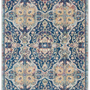 Nourison Ankara Vintage Traditional ANR16 Rug Runner Round in Navy Blue Multi