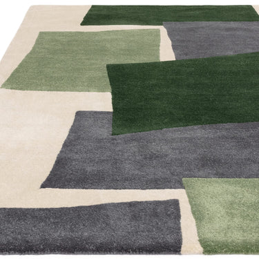Asiatic London Romy Papercut Hand-Tufted Green Wool Modern Soft Rug