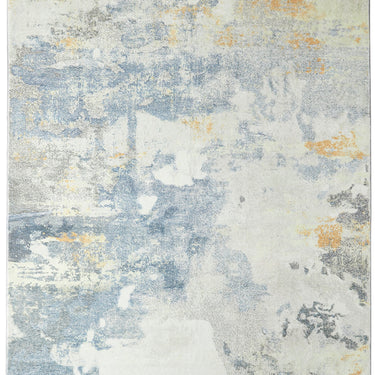 Consept Looms Lux LUX10 Machine Grey Yellow Washable Non-Slip Abstract Geometric Rug