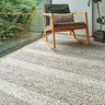 Coast Wool & Viscose High Quality Textured Hand Woven Flatweave Striped Rug in Grey Marl - Small 70x140 cm (2'3"x4'7")