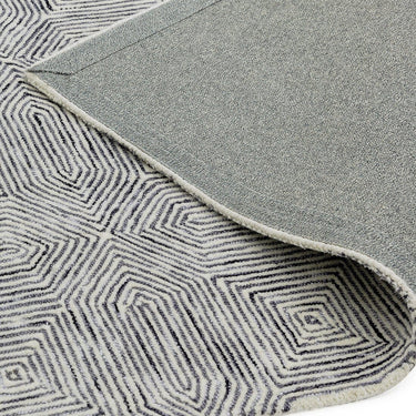 Asiatic London Camden Tufted Kaleidescope Black White Wool Viscose Geometric Textured Rug