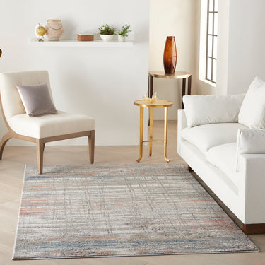 Rustic Textures RUS12 Modern Painterly Abstract Rug in Grey Multi Colours