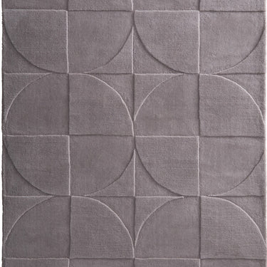 Origins Penny 3D Grey Mauve Hand-Carved Wool Geometric Rug
