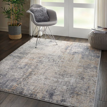 Rustic Textures RUS01 Modern Abstract Rug in Grey Beige
