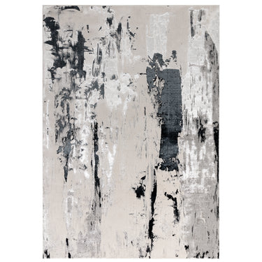 Aurora AU10 Glacier Metallic Silver Grey Modern Abstract Shiny Rug Hallway Runner
