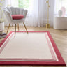 Origins Piper Framed Tufted Raspberry Cream Wool Bordered Modern Hallway Runner Rug - Medium 120x170 cm (4'x5'6")