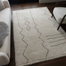 Asiatic London Azera Tribal Tufted Cream White Washable Wool Shaggy Berber Rug - Medium 120x170 cm (4'x5'6")