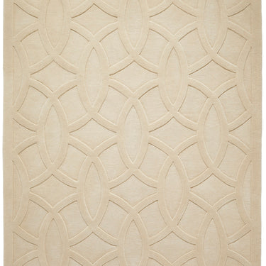 Priory PRI101 Geometric 100% Pure New Zealand Wool Hand Made Beige Rug by Sarah Gare