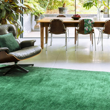 Asiatic London Milo Short Pile Silky Green Shaggy Traditional Modern Rug