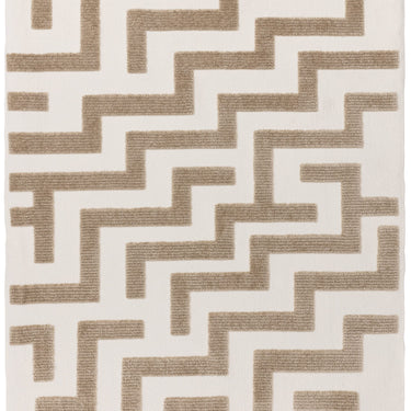 Asiatic London Freja Cove Short Pile Maze Sand Natural Washable Cotton Polypropylene Abstract Rug