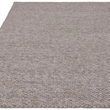 Zander Hand Woven Chunky Boucle Wool Plain Charcoal Grey Rug