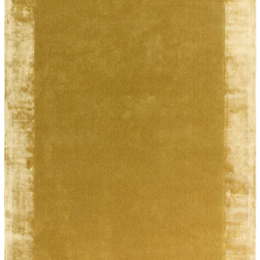 Ascot Modern Plain Hand Woven Wool Viscose Bordered Gold Yellow Rug