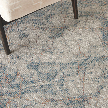 Nourison Rustic Textures RUS15 Grey Blue Jute Polypropylene Abstract Distressed Rug