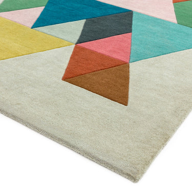 Reef Triangles RF18 Geometric Pattern Hand Tufted Rug in Multicolours