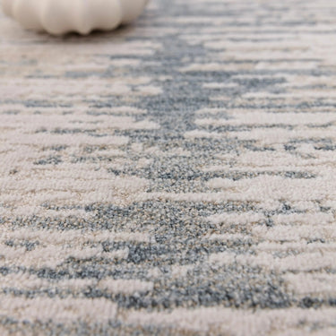 Asiatic London Anders AN15 Charm Linear Shimmer Blue Grey Abstract Textured Boho Rug