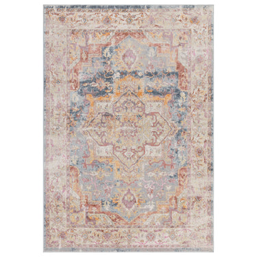 Flores Azin FR01 Traditional Bordered Elegant Medallion Rug in Multi