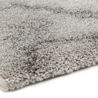 Dream Modern Abstract Marble Soft Shaggy Rug in Cream Grey