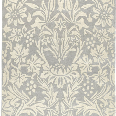 Origins Heritage Pure Damask Tufted Lavender Wool Cotton Traditional Floral Rug