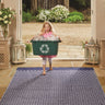 Hug Trellis Navy Indoor Outdoor Washable Wool Textured Rug 160x230 cm