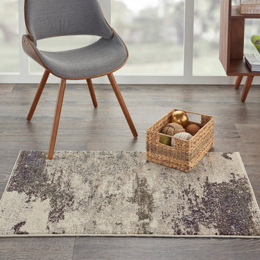 Celestial CES02 Modern Abstract Ivory Grey Rug by Nourison