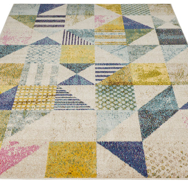 Carnaval CAR101 Light Multi Colours Modern Geometric Rug by Concept Looms