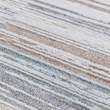 Asiatic London Anders AN09 Charm Linear Soft Shimmer Grey Natural Abstract Geometric Textured Striped Rug