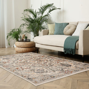 URCO Nova Sadie Cream Polypropylene Persian Traditional Vintage Hallway Runner Rug