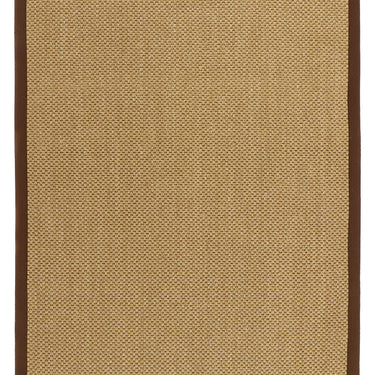 Origins Sisal Border Rug Modern Natural Jute Flatweave Hand Made Rug in Warm Natural with Dark Brown Border
