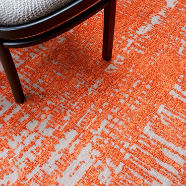 Asiatic London Beau Mermalade Orange Short Pile Cotton Chenille Abstract Rug