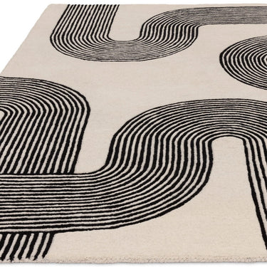 Asiatic London Matrix Arches MAX87 Contemporary Retro Black Handmade Wool Abstract Rug