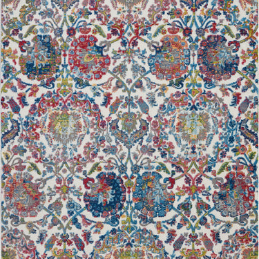 Nourison Ankara Vintage Antique Traditional ANR06 Rug Runner Round in Ivory Blue