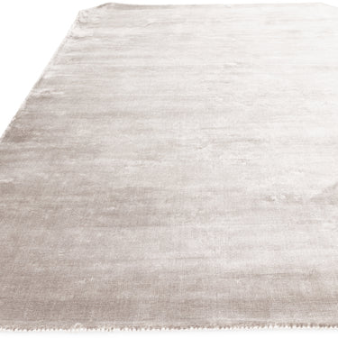 Gleam Luxury Contemporary Modern Shiny Plain Hand Woven Viscose Silver Rug