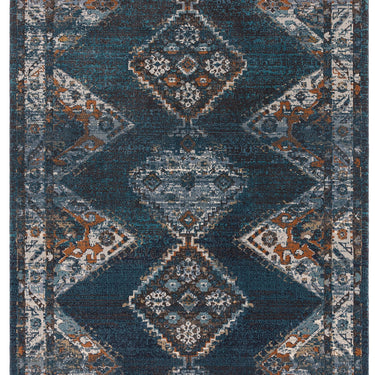 Zola Kian Traditional Persian Medallion Rug in Teal Blue