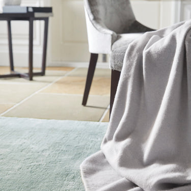 Hush Plain Dye Woven Wool Rugs in Ice Blue, Aqua Turquoise, Coral Pink, Elegant Pebble