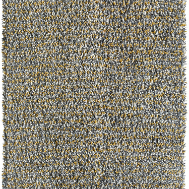 Origins Rocks Shaggy Hand Woven Wool Long Pile Rugs in Grey, Ochre, Blue, Multi