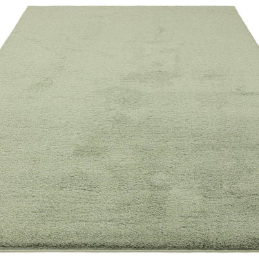 Asiatic London Como Ultra Soft Silky High Shine Velvety Sage Green Jute Shaggy Textured Rug