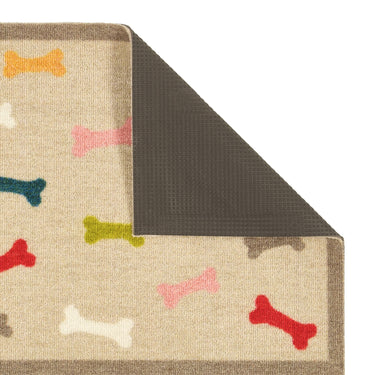 Howler and Scratch Pet Patterned Multibones Washable Non-Slip Hallway Runner Rug