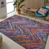 Carnaval CAR104 Vibrant Multi Colours Modern Chevron Rug by Concept Looms - Small 80x150 cm (2'6"x5')