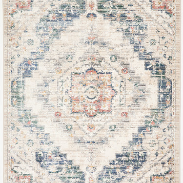 URCO Nova Loki Blue Polypropylene Traditional Vintage Abstract Hallway Runner Rug