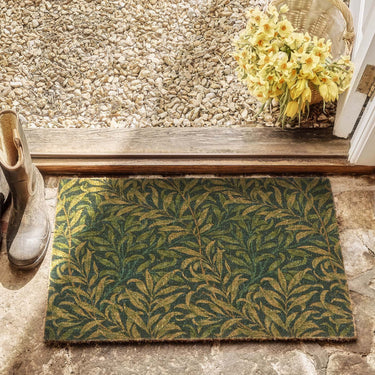 Willowbough Leaves Green Coir Doormat English Heritage Floor Mat