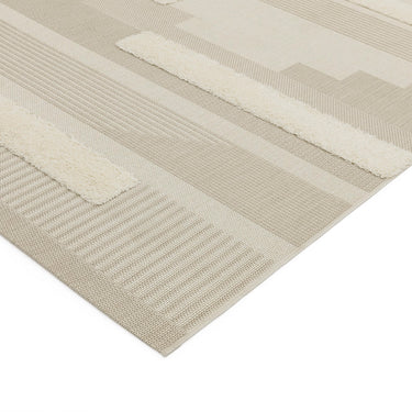 Monty Geometric Indoor Outdoor Rugs in Black Cream and Natural